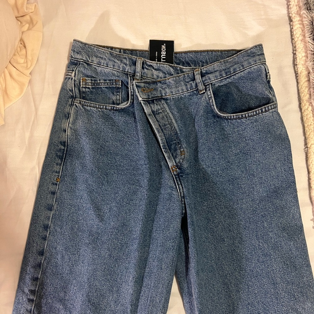 Asymmetrical Blue Denim Jeans